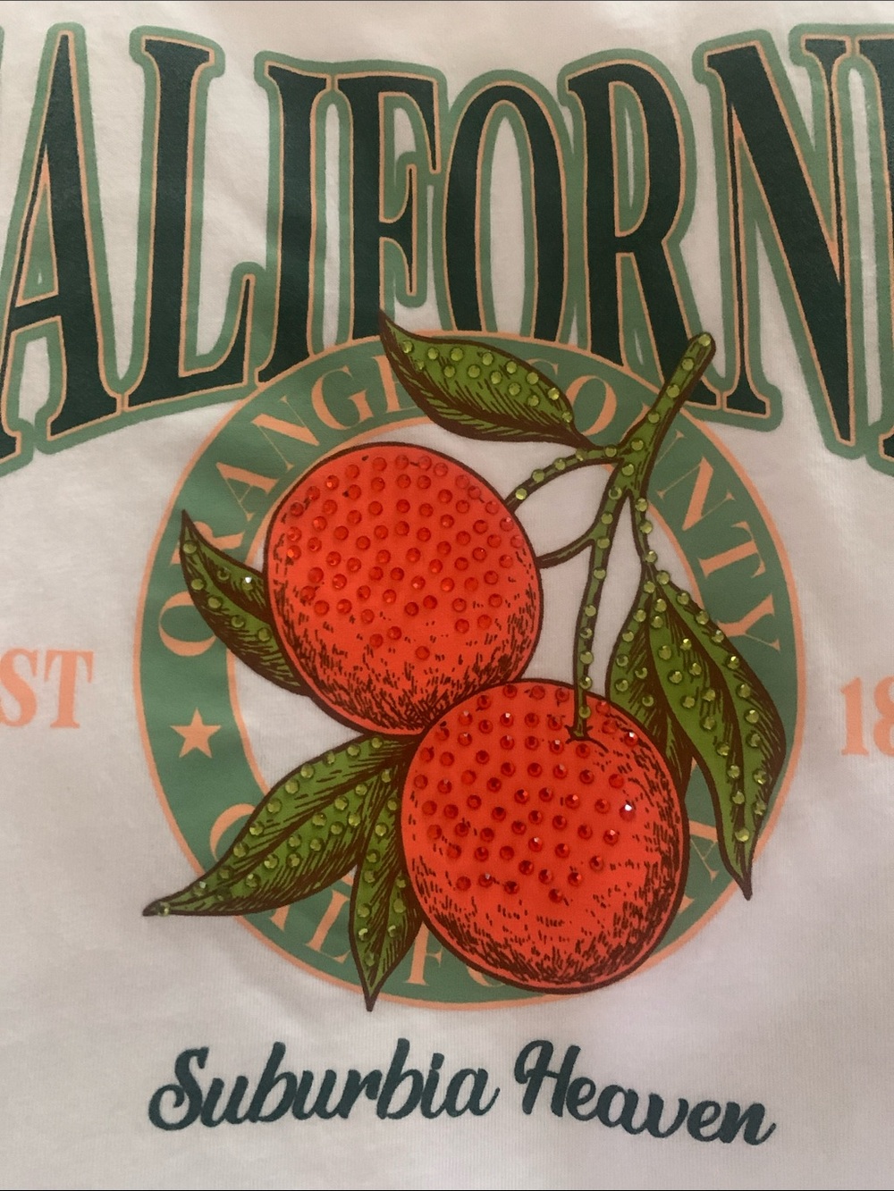 NEW CROPPED COTTON TEE VINTAGE LABEL GRAPHIC SMALL